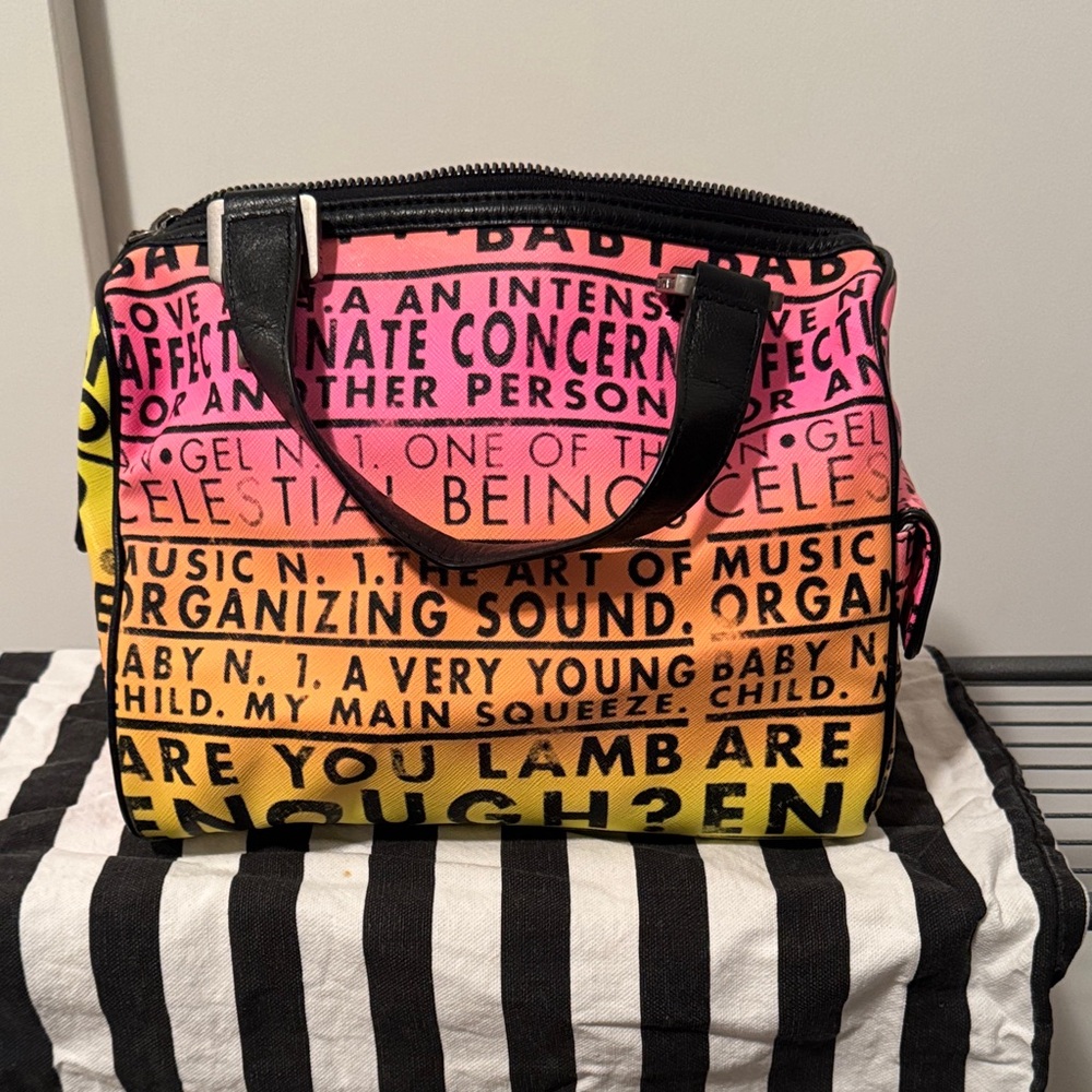 L.A.M.B. Yellow and Pink Graphic Satchel - Picture 6 of 12